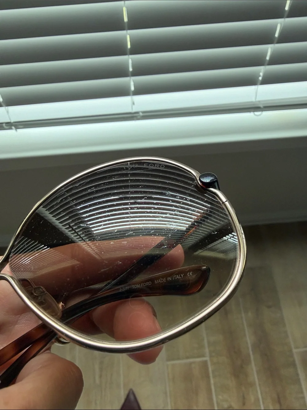 Tom Ford Gold Frame Brown Gradient Round Sunglasses